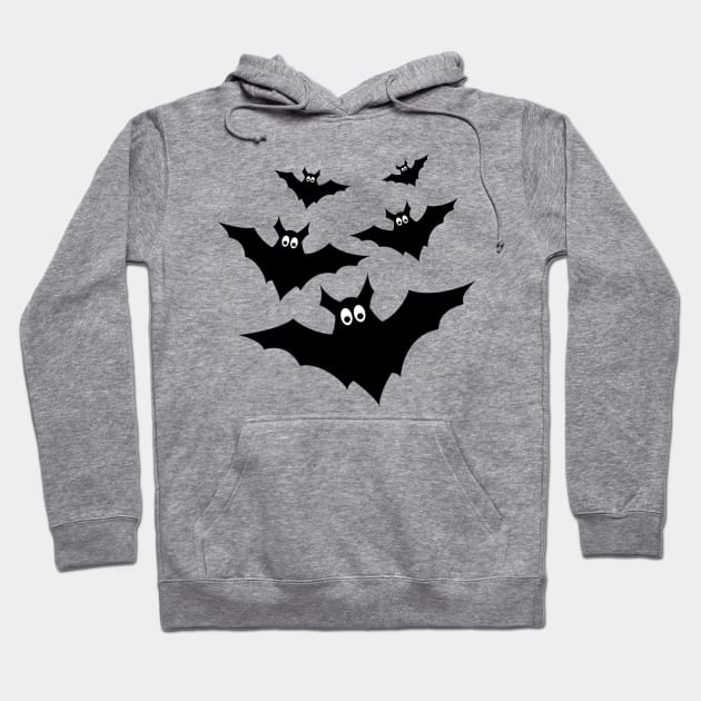 Cool cute black flying bats Halloween Hoodie by PLdesign